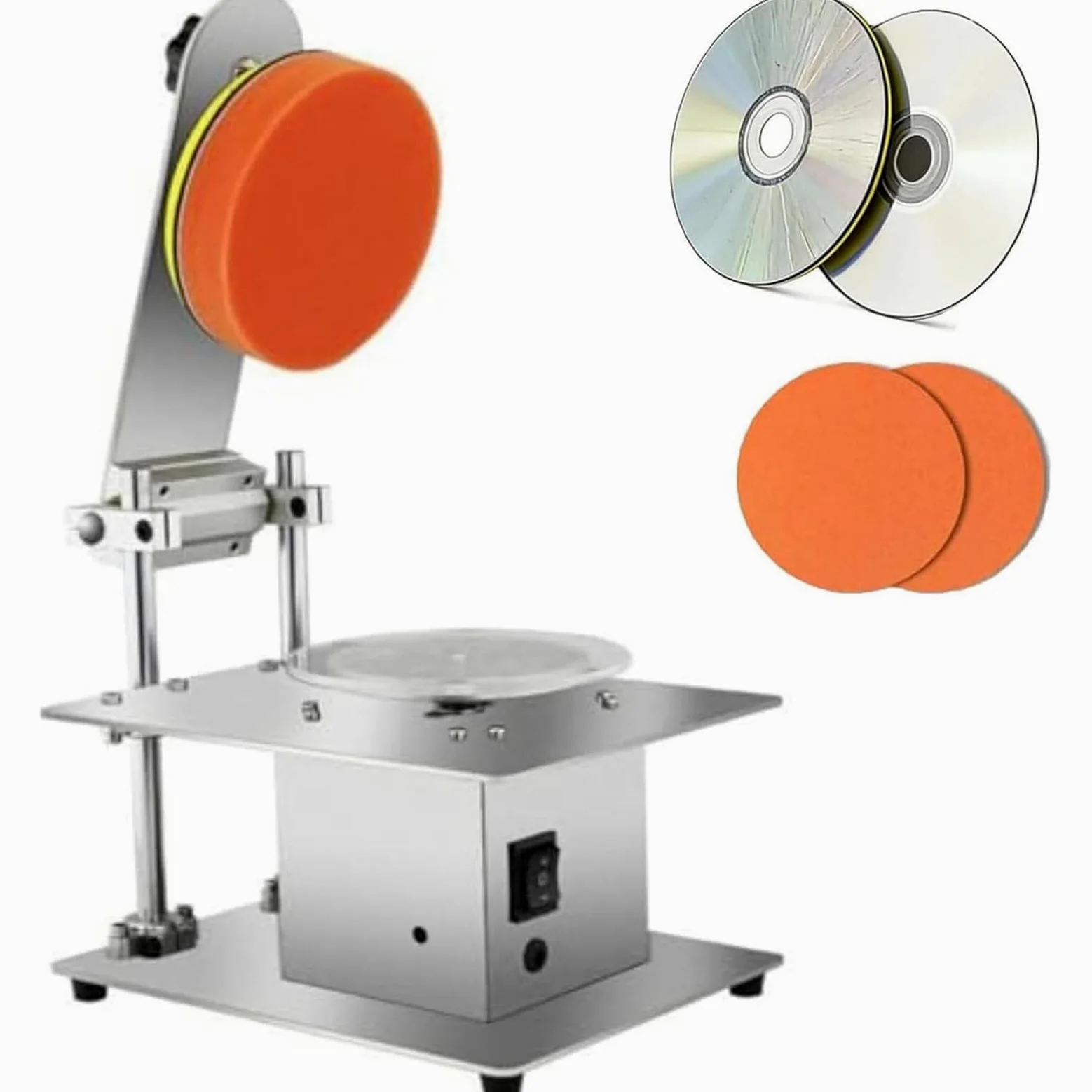 Macchina per la riparazione dei dischi, strumento di pulizia per lucidatura DVD CD, 7 velocità 6000r/min, per riparazione graffi e ripristino dati