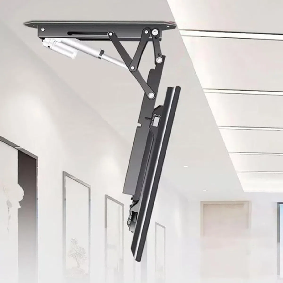 Supporto TV a soffitto motorizzato Ribaltabile, Supporto TV telescopico motorizzato con Sollevamento Automatico, Supporto TV Elettrico a soffitto, capacità di carico 45 kg/80 kg 50-75Inch
