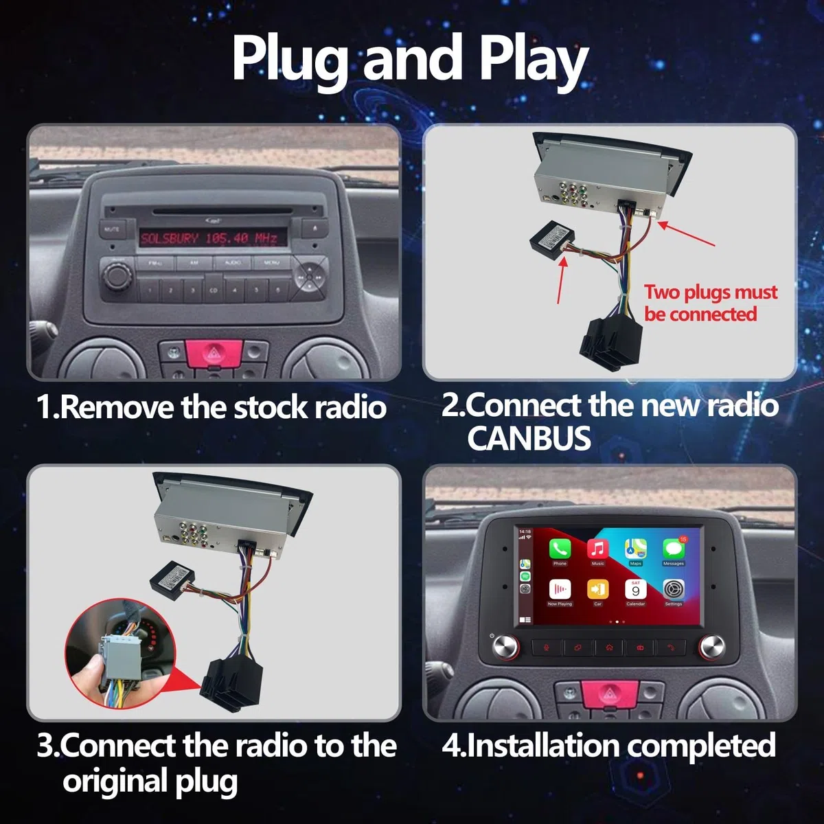 Autoradio per Fiat Panda 169 2003-2012 Radio con Wireless Carplay/Android Auto Stereo IPS Touch Screen/Bluetooth/FM/AM/USB