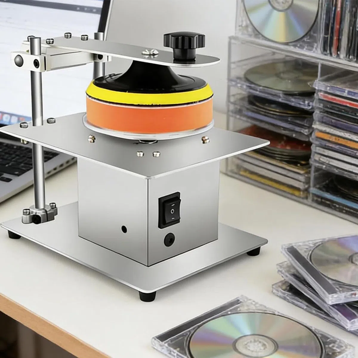 Macchina lucidatrice a disco, 200 W, strumento per la rimozione dei graffi di CD/DVD, riparazione del disco per il recupero dei dati e il fissaggio dei graffi