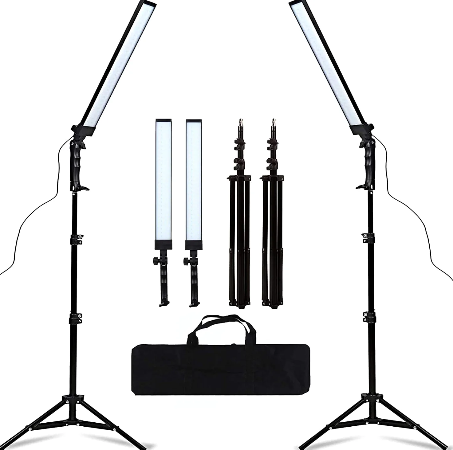 Kit di illuminazione a LED studio fotografico con supporto per luce treppiede e luce di ripiegamento per ritratto, video, prodotto, dal vivo
