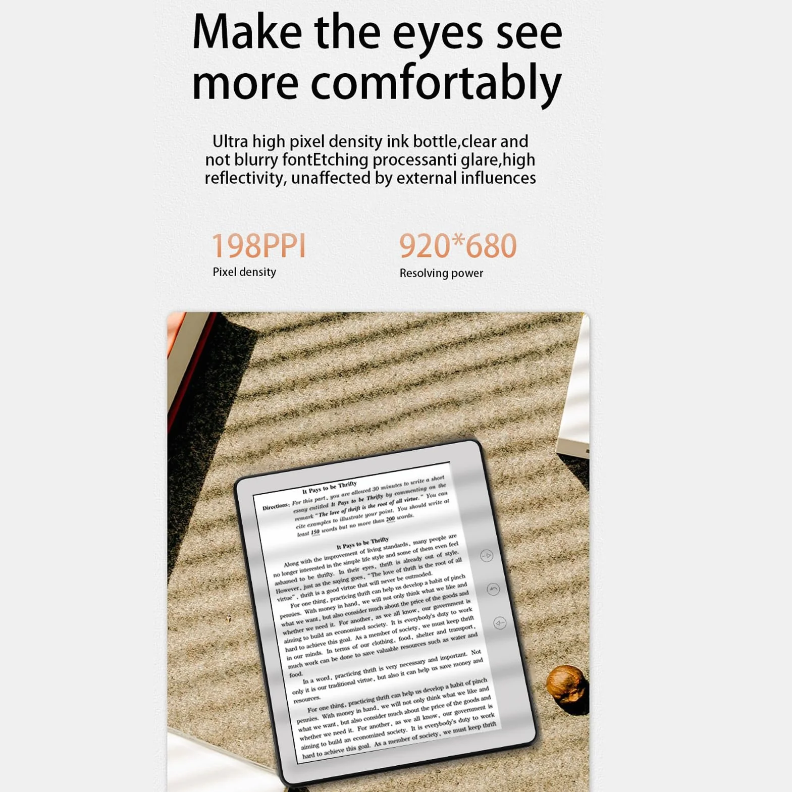 BK576 5.76 pollici Touchscreen E Book Reader, Android 8.1 E Reader con 1GB RAM 16GB di archiviazione, schermo a inchiostro piatto Eye Friendly, lettore di libri digitale leggero per casa viaggio
