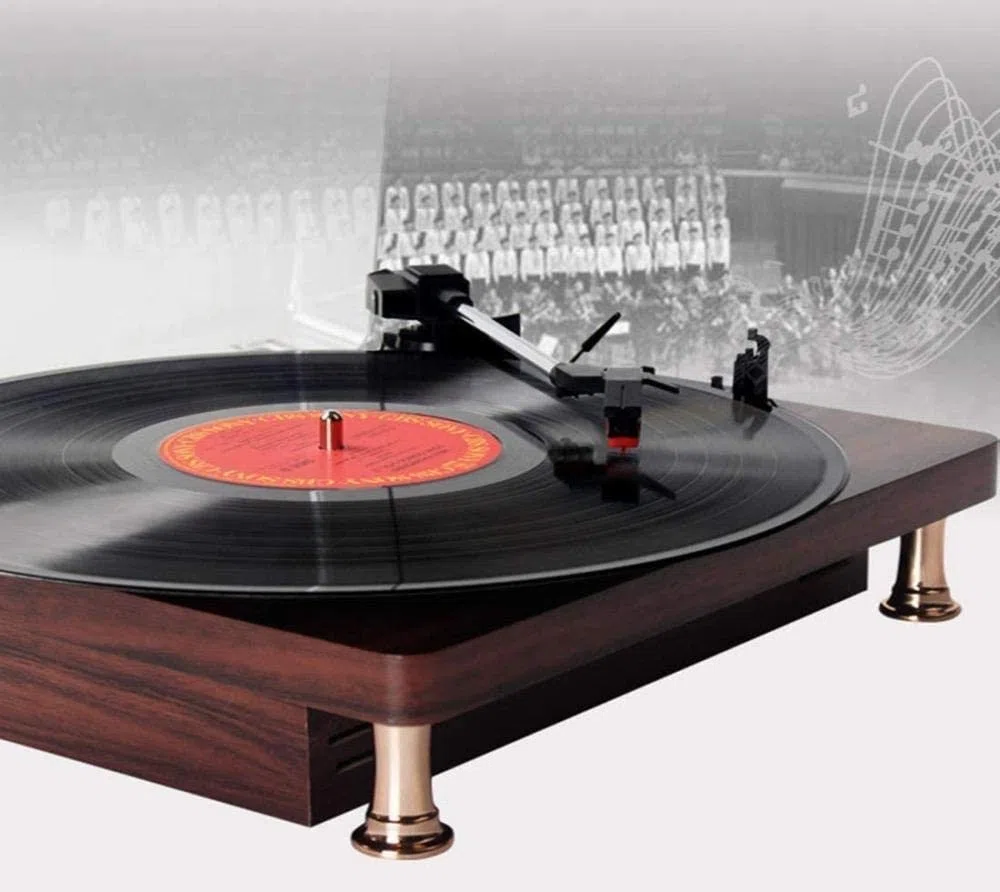 Giradischi a Cinghia con connettività Wireless, preamplificatore Phono Integrato, Giradischi Stereo in Vinile con Uscita Digitale USB, 33 o 45 Giri al Minuto
