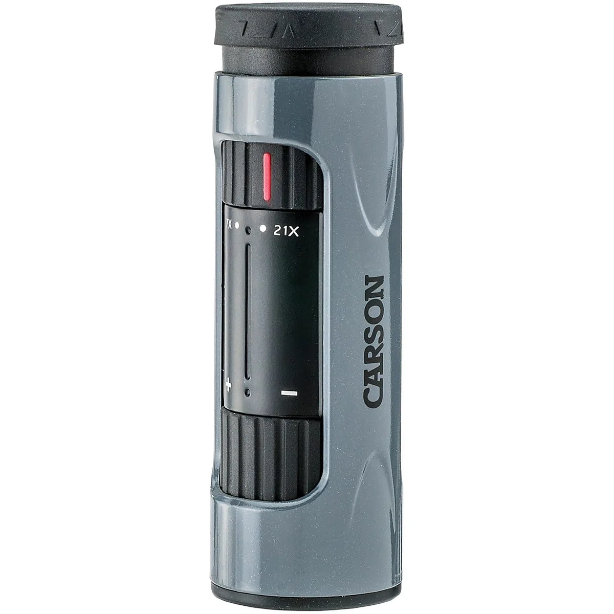 Carson Monozoom Monoculare Zoom Unisex-Adulto 7-21x21mm Prismi BAK-4, Compatibile con Treppiede, per Bird Watching, Escursioni e Sport, Grigio (ZM-721)