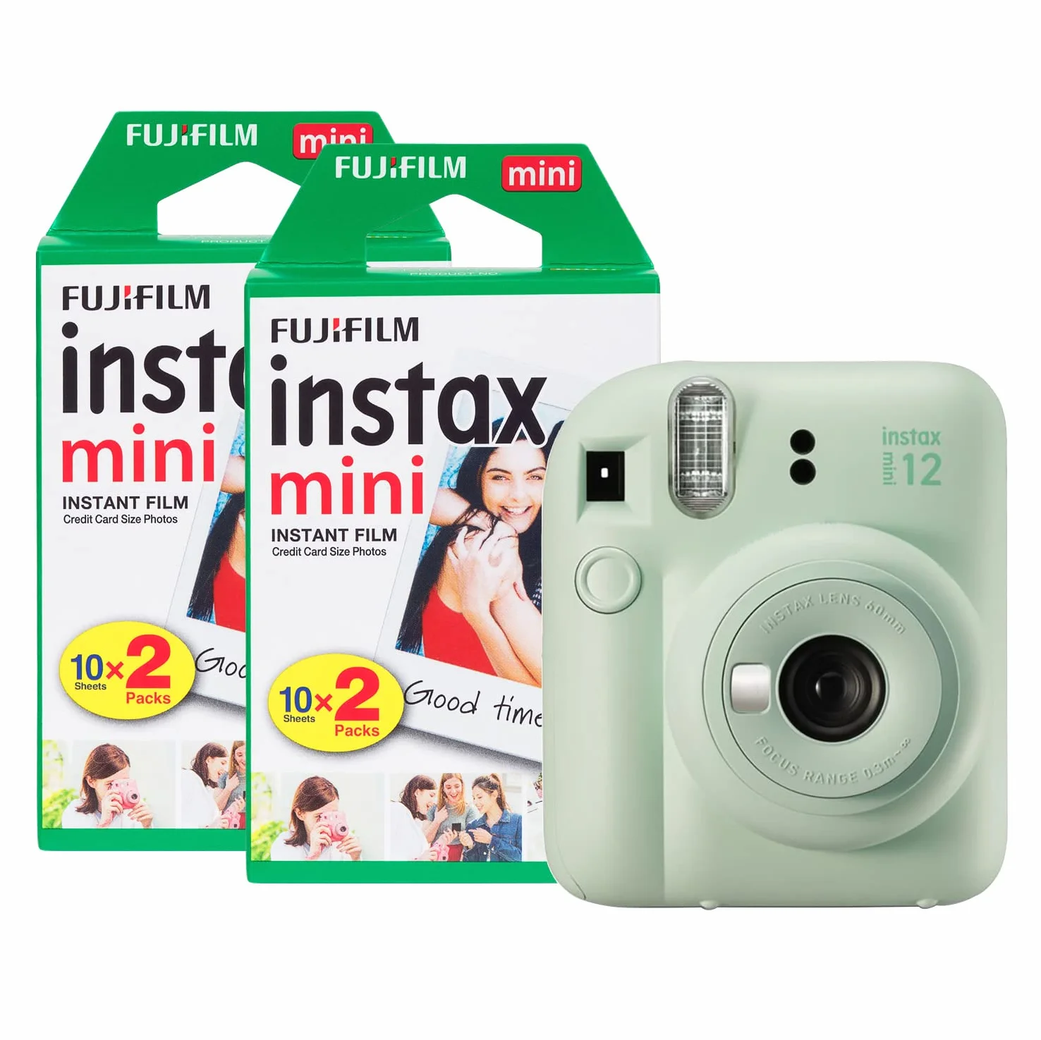 Fujifilm Instax Mini 12 - Fotocamera istantanea con confezione da 40 pellicole, colore: Verde menta