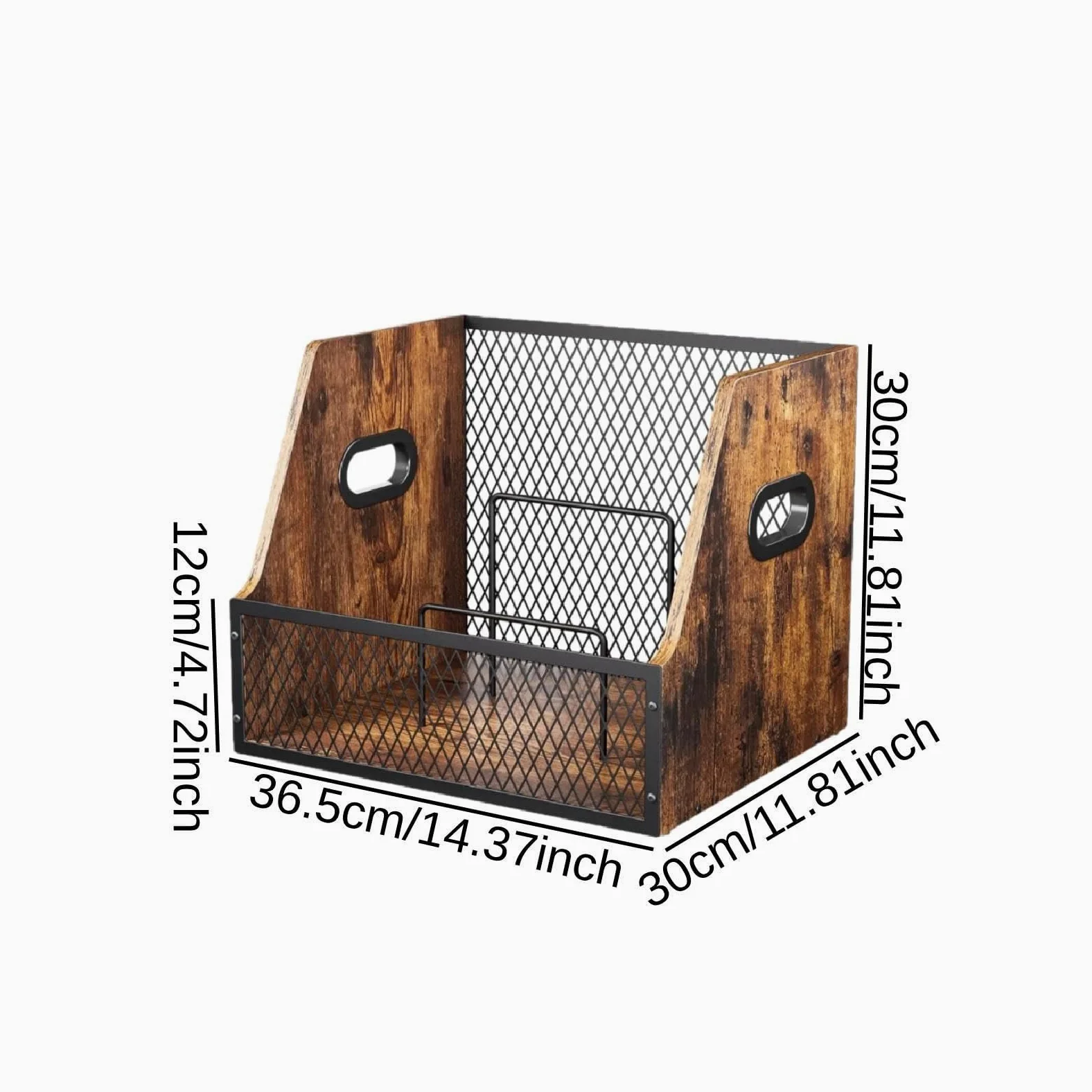 Porta Dischi Vinile Scatola Archivio LP Multifunzione in Legno Retro con Struttura Maniglie Trasporto Organizer Desktop Libreria Adatto per