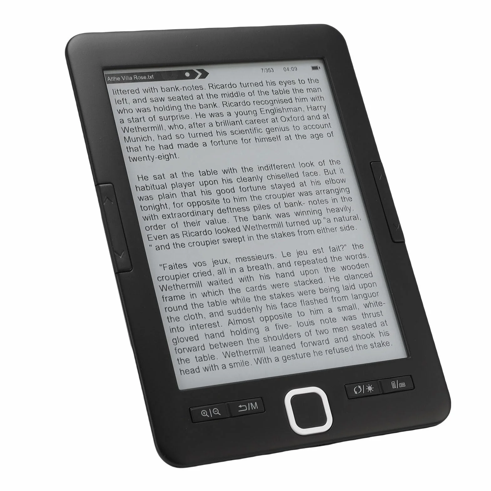 Lettore di Ebook da 6 Pollici, Memoria da 8 GB e 128 MB di RAM Lettore di Libri Elettronici Portatile con Schermo Intuitivo, Supporta più Formati di Immagini di Testo