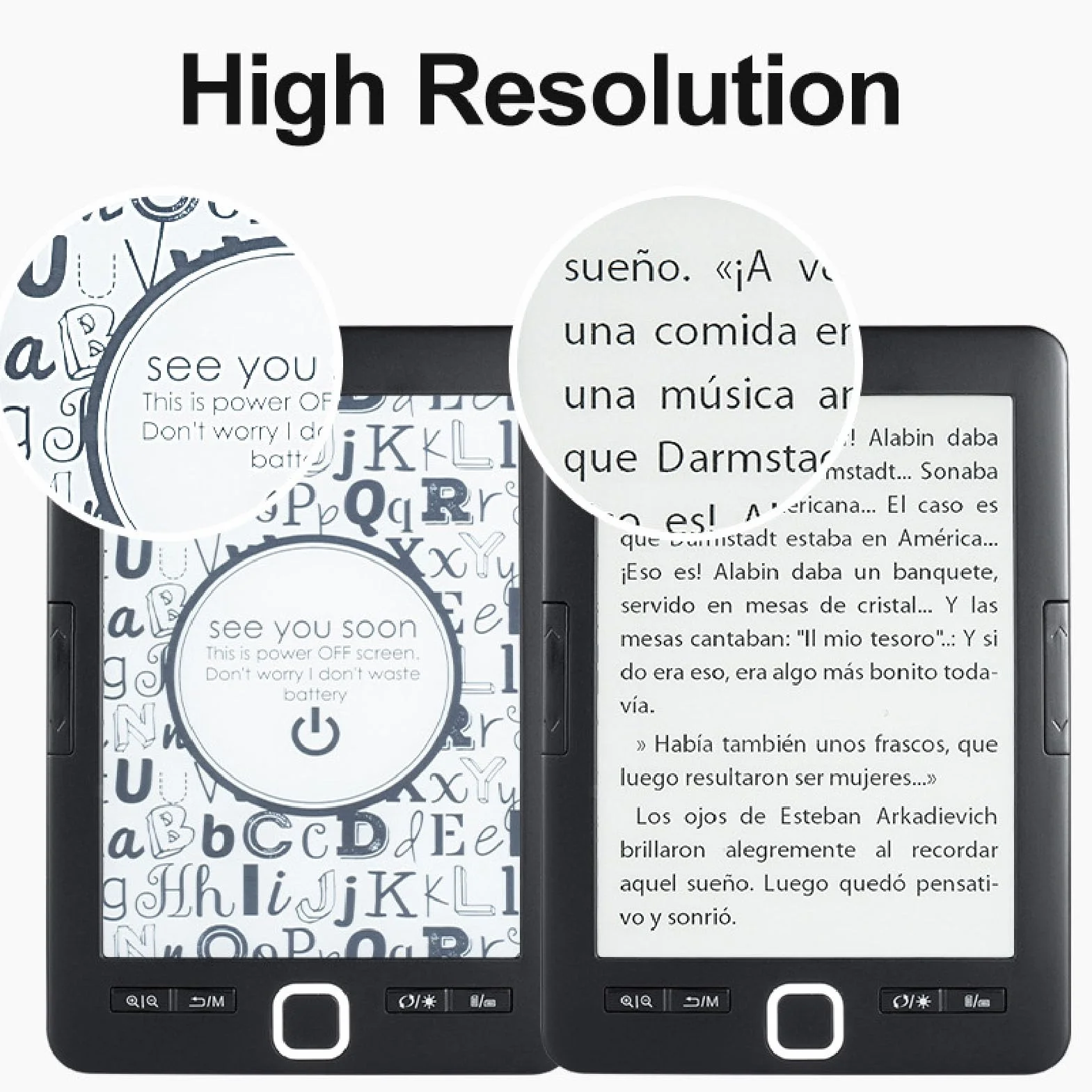 Zunate Lettore di Ebook da 6 Pollici con Kit di Casi di Protezione, Carta da 8G 128 MB Schermo Portatile Digital Reader Digital Reader Supporta più Formati di Immagini di Testo per la