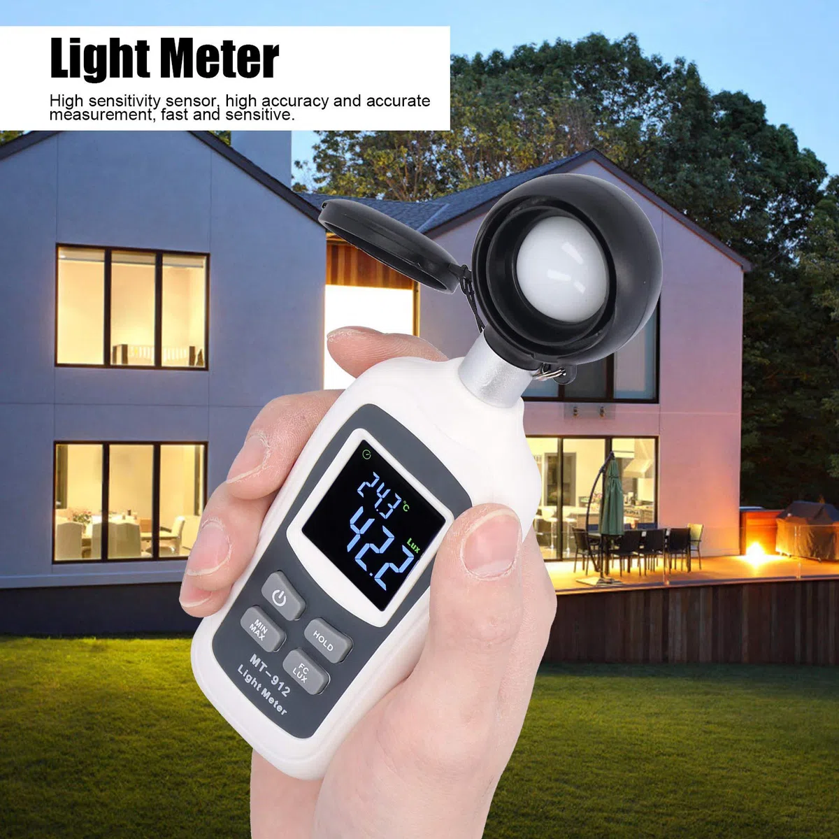 Misuratore di luminosità digitale portatile MT ‑ 912 Misuratore di illuminamento LCD Mini luxmetro Luminometro Fotometro 0~200 K Lx