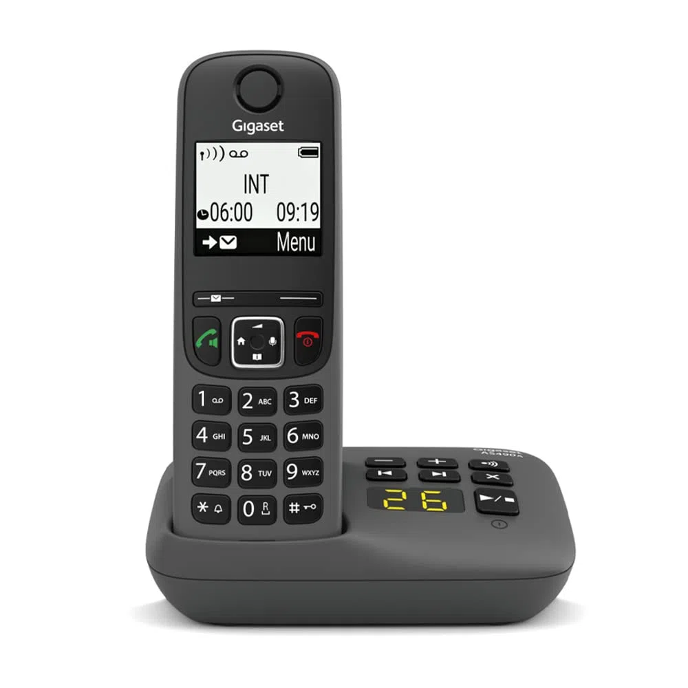 Gigaset cordless AS490 con segreteria | Nero