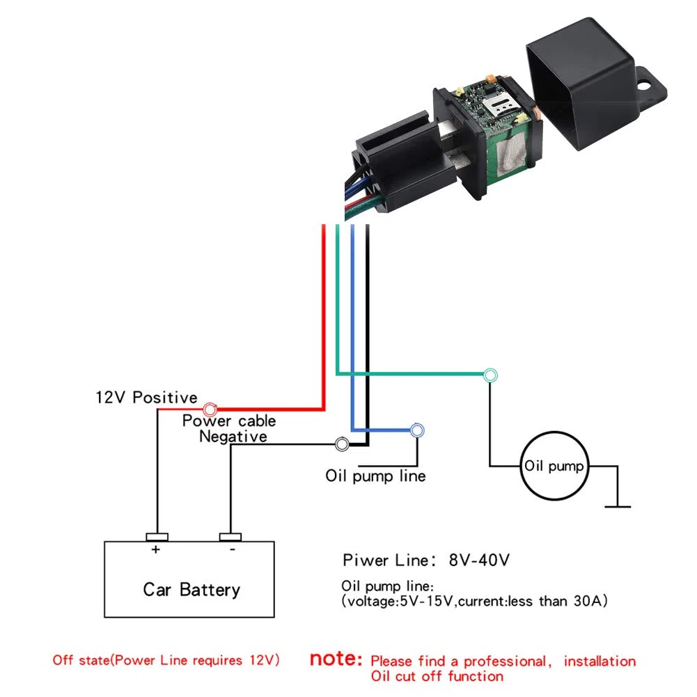 Sinotrack 4G Car GPS Tracker, ST-907L Auto Relay Mini GPS Tracker Dispositivo del Veicolo per Moto Car Truck Taxi, Posizionamento in tempo reale, Tagliamento remoto del carburante