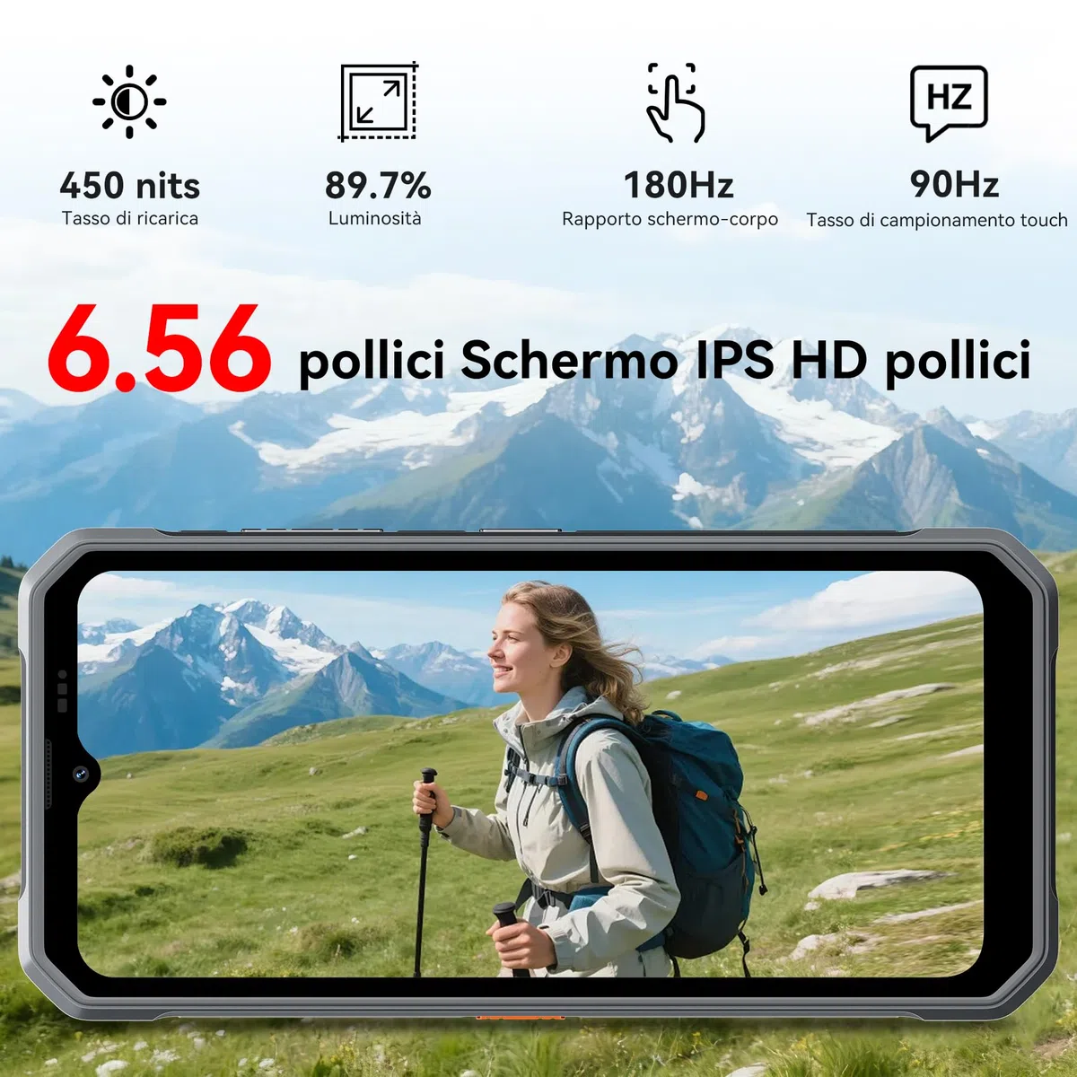 Blackview Rugged Smartphone Android 16, Ultra Sottile 10.7 mm, 24(8+16) GB+128GB/2TB Telefono Indistruttibile, Gemini AI, Display 6,56" HD+, IP69K Impermeabile, 16MP+13MP, 4G/NFC/OTG/3 Anni Garanzia
