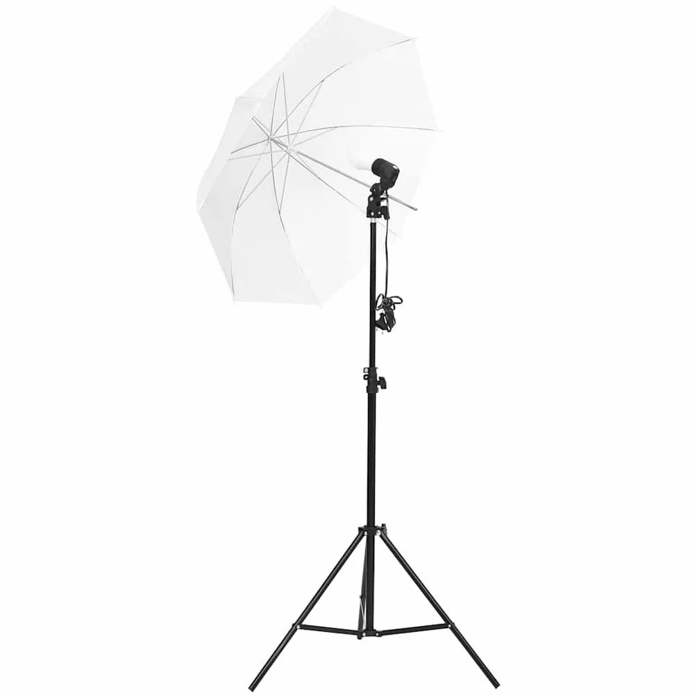Kit da studio fotografico con illuminazione, sfondo e riflettore per fotografia professionale di ritratti e prodotti in studio domestico, include luci LED dimmerabili