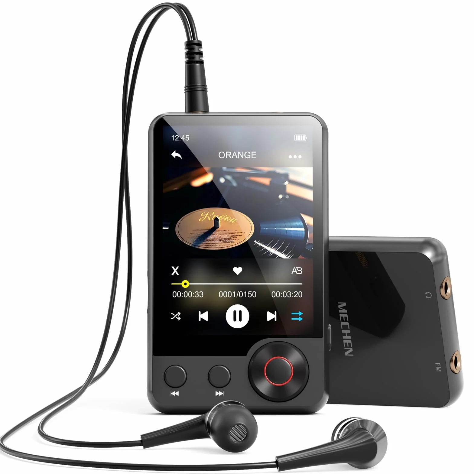 MECHEN Lettore MP3 128 GB con Bluetooth 5.3, Audio Duale, Touchscreen da 2,4 pollici, Funzione di Ricerca, Rotella di Scorrimento, Video, Radio FM, Registratore