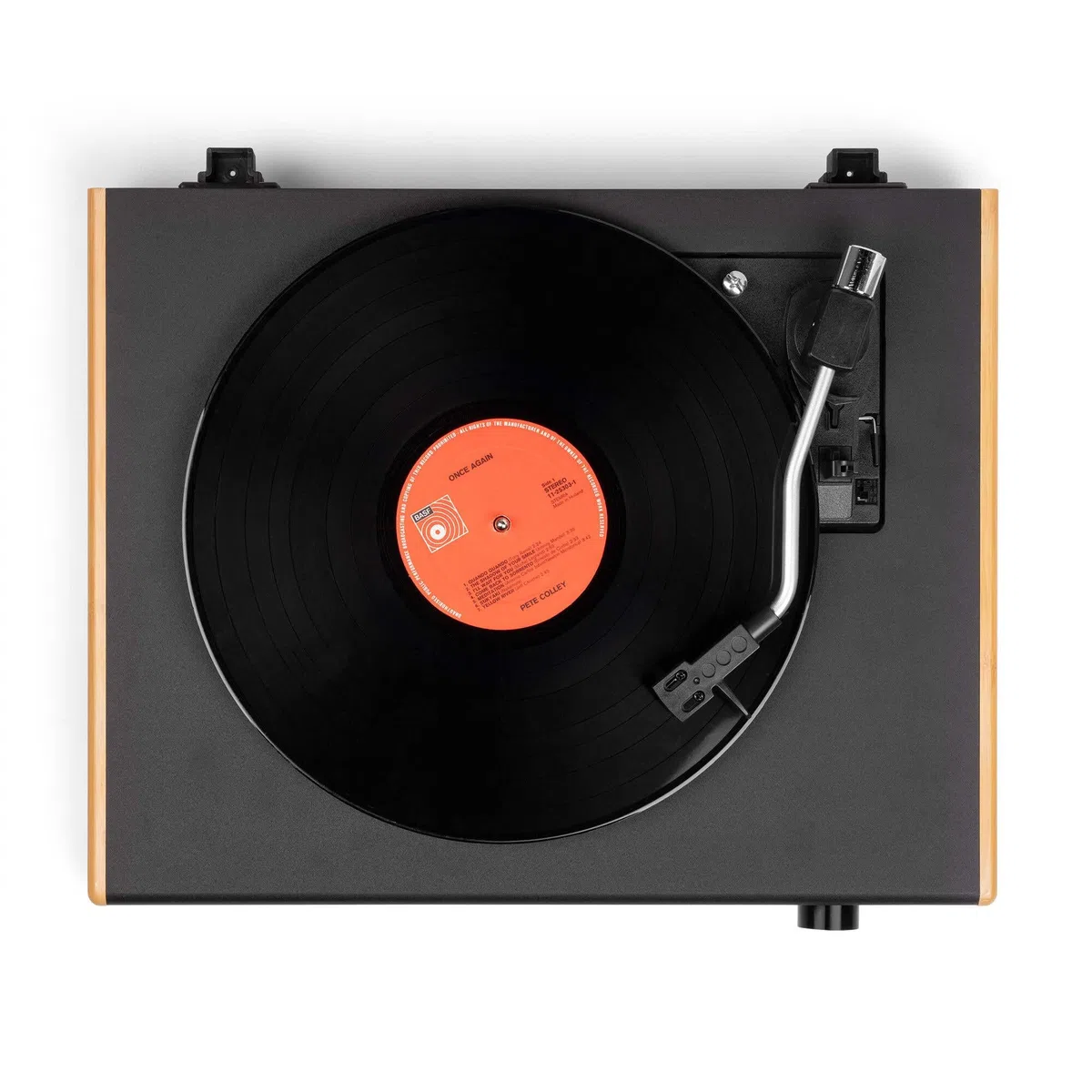 Audizio RP335 - Platino in vinile Bluetooth con altoparlanti 2 x 40 W, design elegante, versione in bambù, riproduzione USB, 3 velocità, funzione registratore, ideale per audiofili e collezionisti di