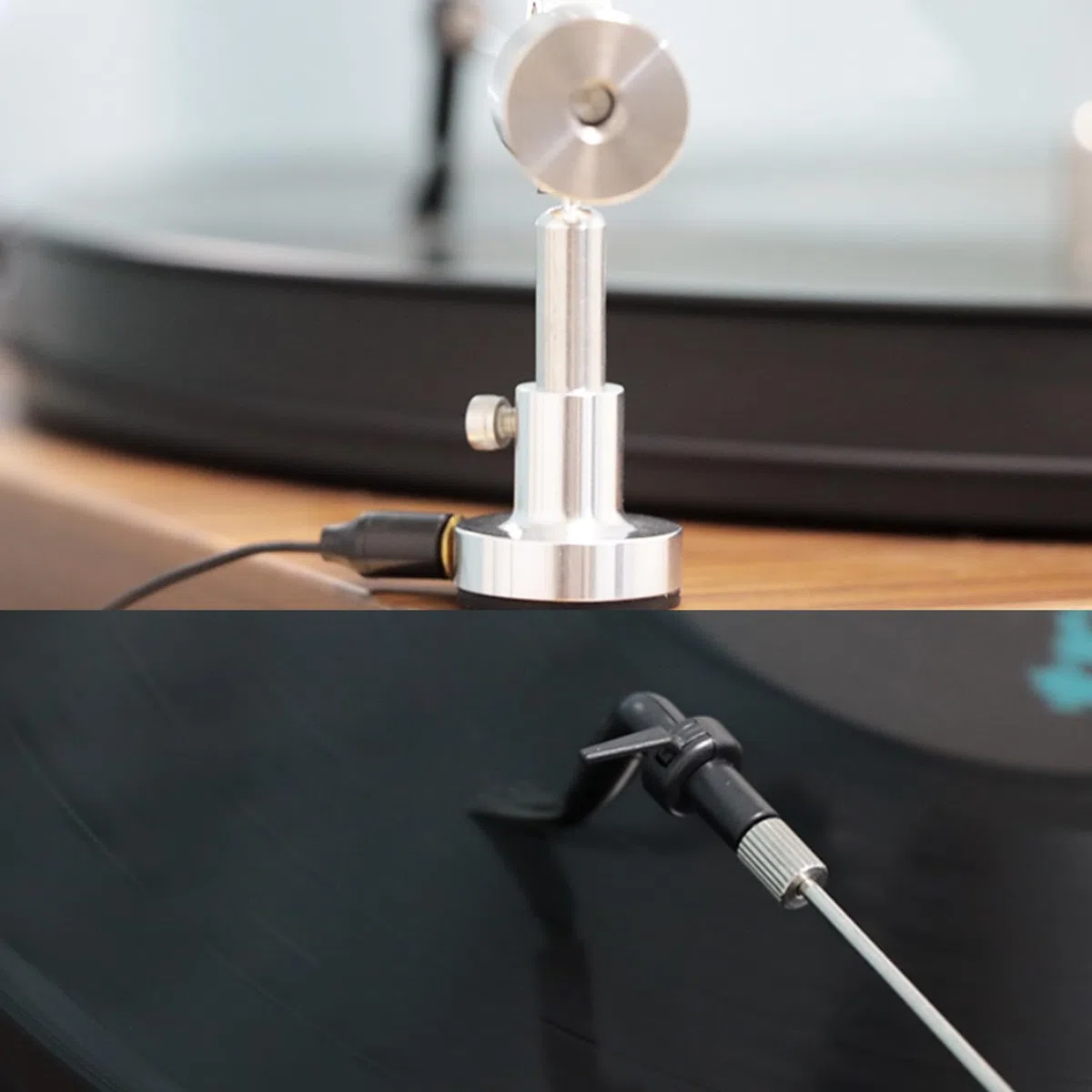 Braccio di pulizia per dischi in vinile, spazzola antistatica per giradischi, altezza regolabile 4,5-6 cm, rimuove efficacemente polvere e elettricità statica