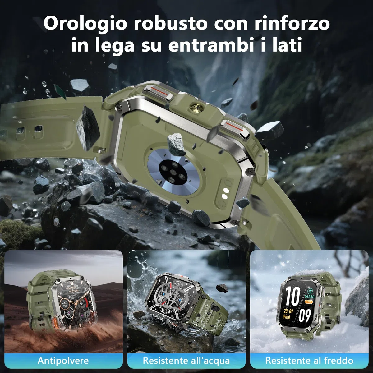 Blackview Smartwatch Uomo, 2.01" Smartwatch Militare Uomo Fitness con Chiamate Bluetooth Orologio Intelligente 115+ Modalità Sportive/900 mAh/Sonno/Cardiofrequenzimetro/Torcia/Bussola per Android IOS