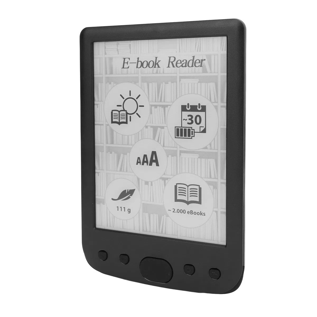 Lettore Elettrico Digitale Design Elegante Touch Screen da 6 Pollici Memoria 8G Durata della Batteria di Lunga Durata