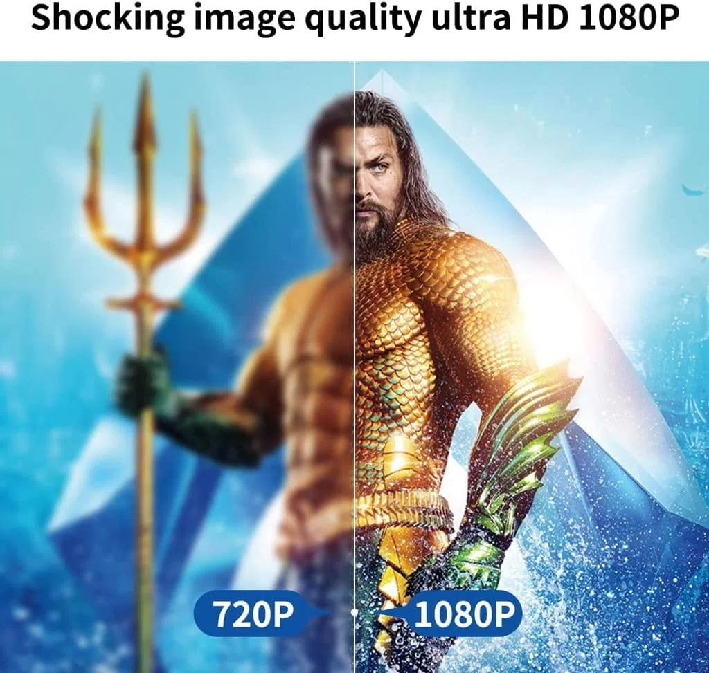 ARTSZY Proiettore for la casa Sistema di videoproiettore for home theater a led Full Hd 1080p Risoluzione nativa 10000:1 Rapporto di contrasto 900dab Proiettore