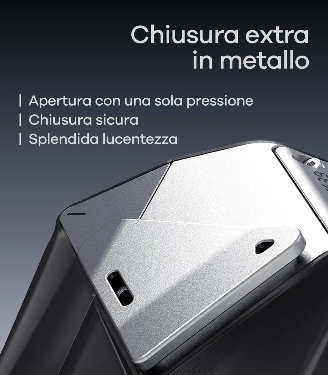 Aulumu A39 Cover per AirPods Pro 3 (2025) Custodia Geometrica con Serratura e Cordino, Case Cover Protettiva con Fibbia in Nylon, Armatura in Lega, Protezione Totale Contro le Cadute, Nero