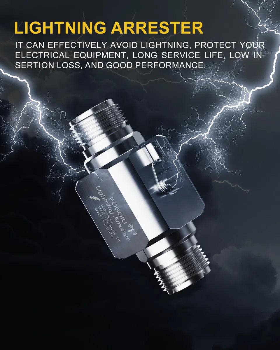Spegnimento fulmini coassiale, confezione da 2 connettori soppressori per cavo coassiale, protezione da sovratensioni per radio HF, RF, VHF, UHF, CB, Ham, antenna radio bidirezionale con doppia
