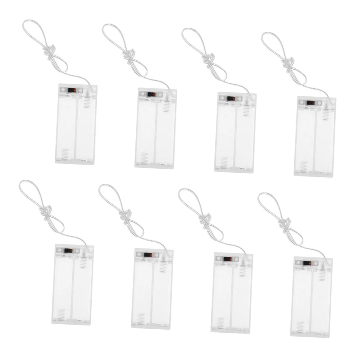 POPETPOP 5 Set Scatola Portabatterie A Corda Leggera Portabatterie Vuoto Custodia Della Batteria Guscio Della Batteria Aa Portabatteria in Plastica Addominali Transparent 10 Pezzi * 5