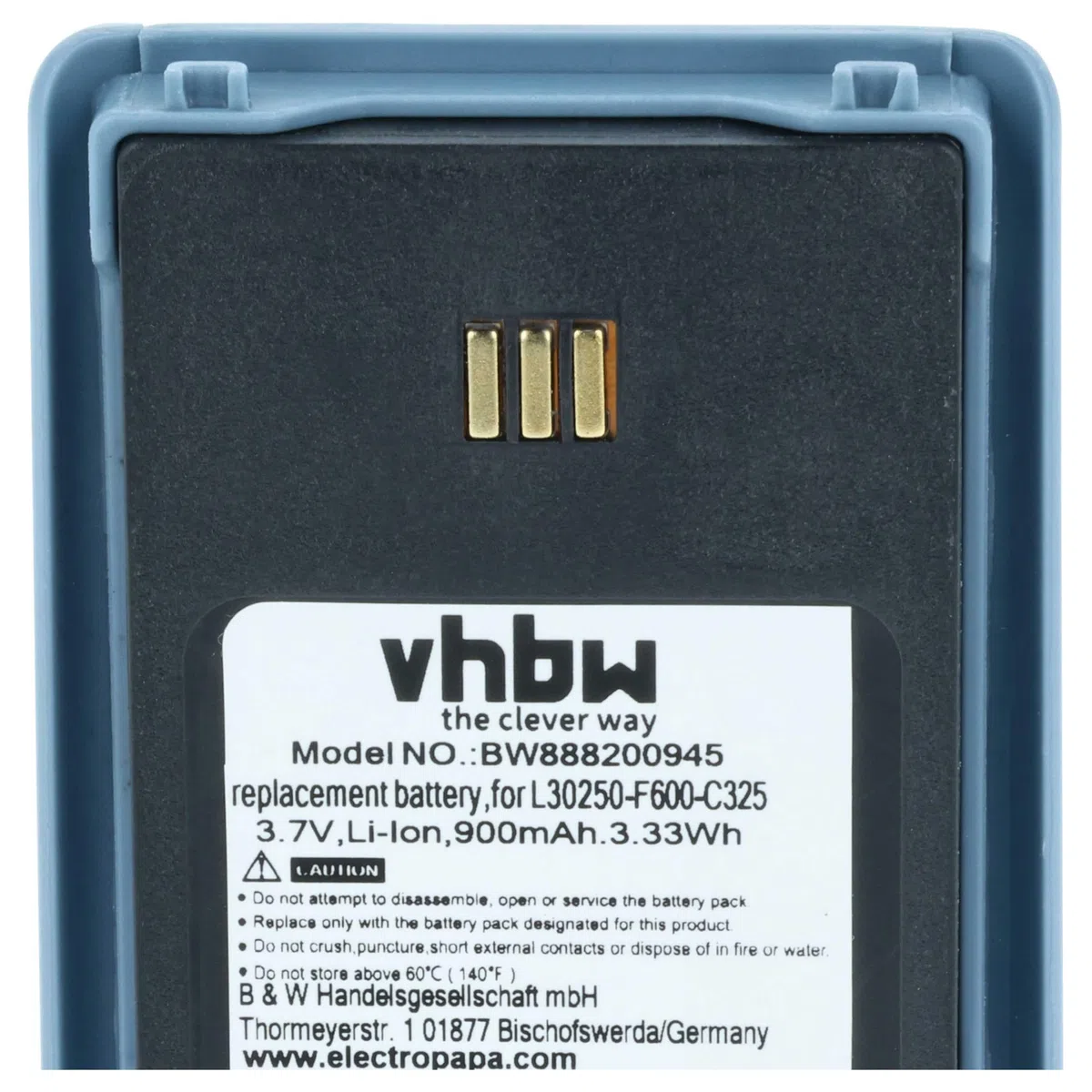 vhbw 5x batteria compatibile con Ascom 9D62, D62 DECT, i62, DH4-ACAB telefono fisso cordless (900mAh, 3,7V, Li-Ion) blu/grigio