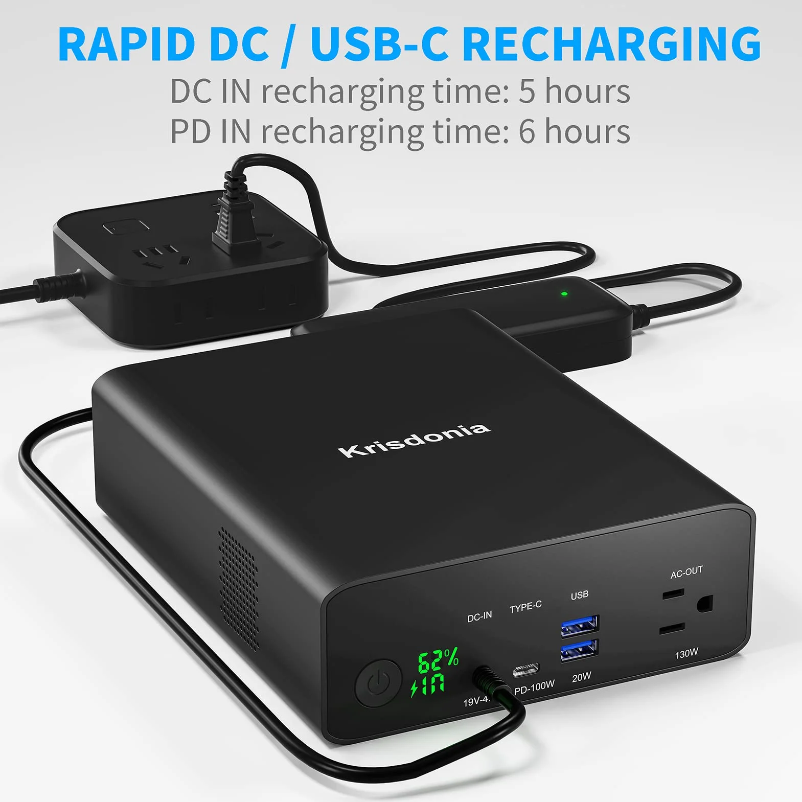 Batteria Portatile 80000mAh | Batteria Esterna Power Bank AC/USB-C/USB-A per laptop: MacBook Pro/iPad Pro/Dell/Surface | Telecamere | Droni | Dispositivi intelligenti: iPhone/Samsung