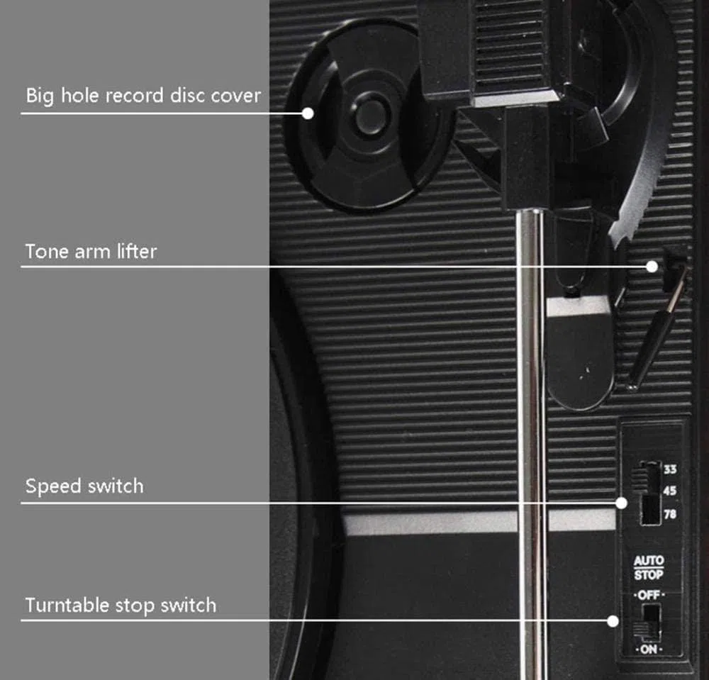 Giradischi a Cinghia con connettività Wireless, preamplificatore Phono Integrato, Giradischi Stereo in Vinile con Uscita Digitale USB, 33 o 45 Giri al Minuto