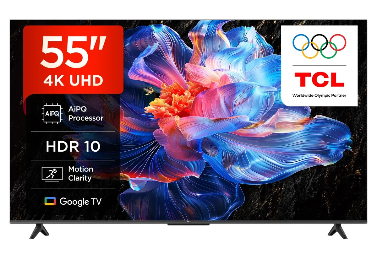 TCL 55V6C – Smart TV 4K HDR Direct LED da 55", Google TV con Dolby Audio | Game Master, Motion Clarity, Google Assistant, Compatible with Alexa