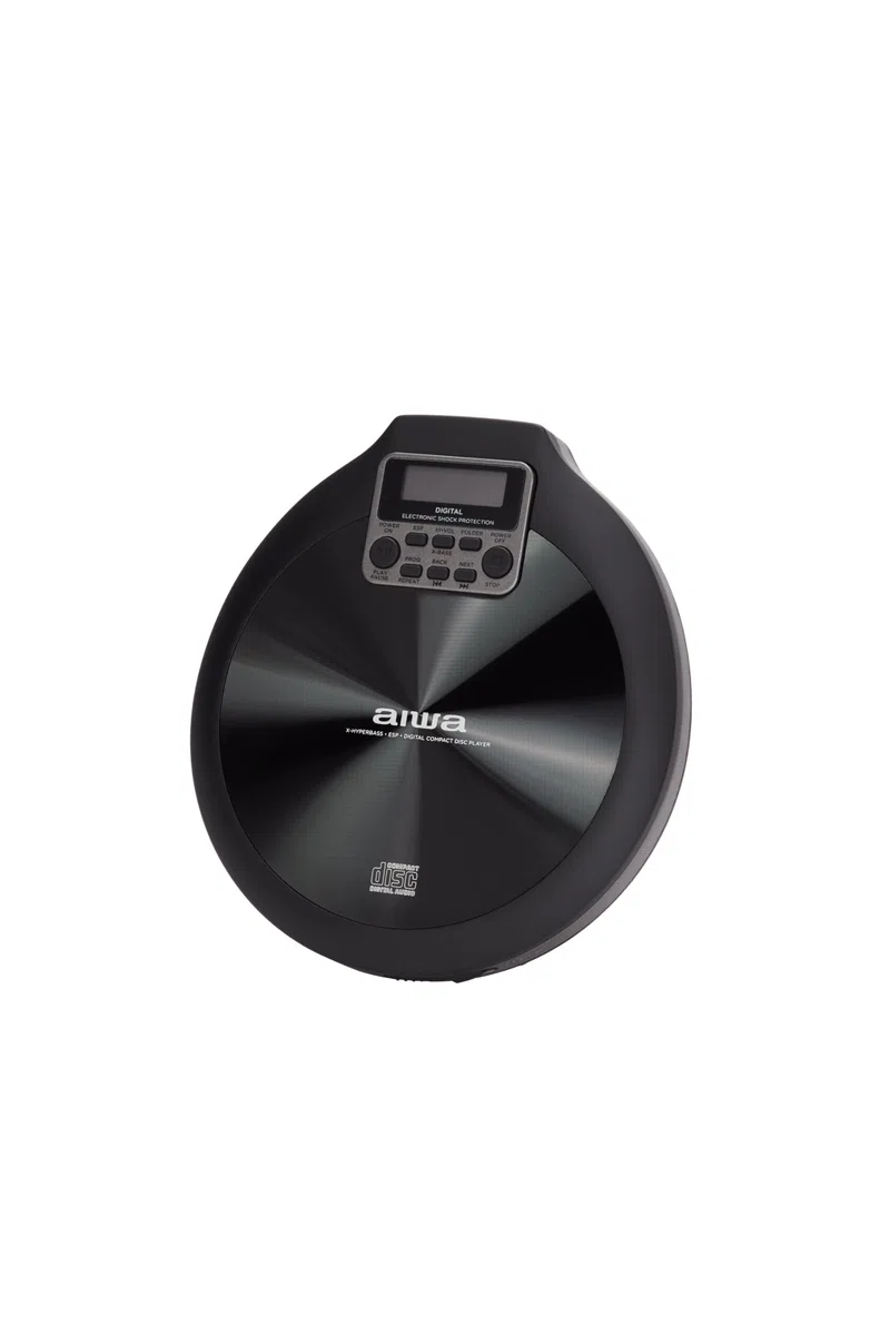Aiwa Lettore CD Portatile PCP-850 (Nero) MP3 Ricaricabile Hyper Bass | Compatibile con CD, CD-R, CD-RW e file MP3. Batteria ricaricabile con autonomia fino a 8 ore.