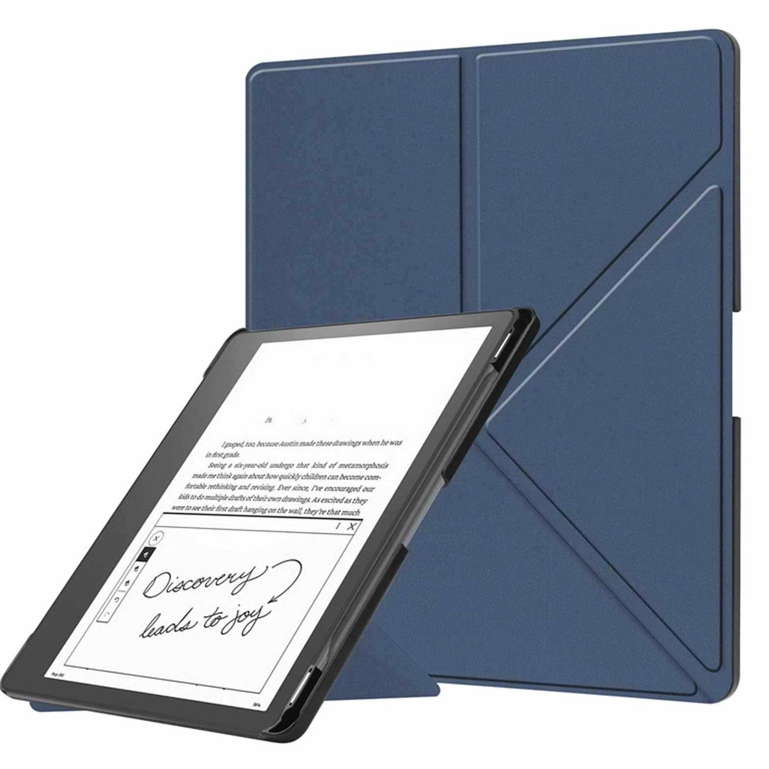 Copertina per Libro in Pelle PU Sottile e Leggera, Copertura Automatica da 10,2 Pollici con Portapenne per Kindle Scribe 2024 2022 (BLUE)