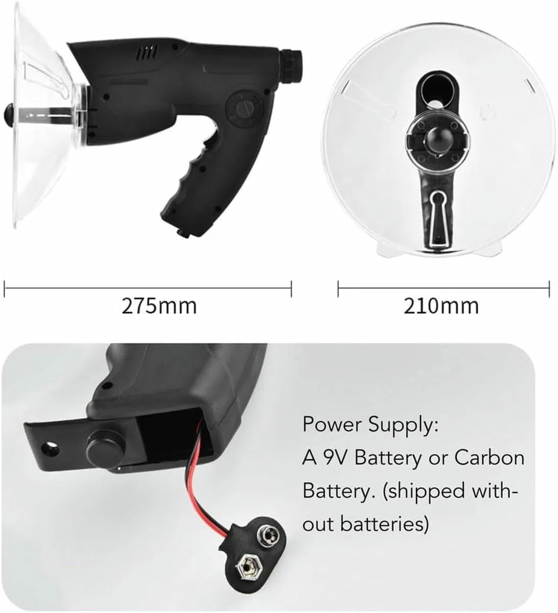 Microfono Parabolico Dell'orecchio Bionico, Amplificatore Sonoro Orecchio Dispositivo di Ascolto Bionico, Dispositivo di Ascolto A Lungo Raggio Fino A 300 FT 8X Ingrandimento