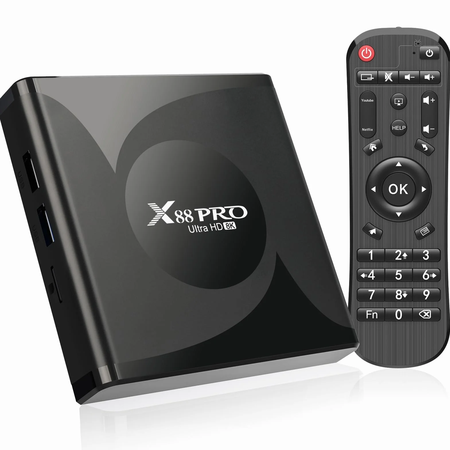 Android TV Box, Android 13.0 Box 4GB RAM 32GB ROM RK3528 Quad-Core Cortex-A53 GPU Mali-450 Supporto 8K 10/100M LAN Enternet 2.4G/5G Dual-Band WiFi 6 BT 5.0 USB 2.0/3.0